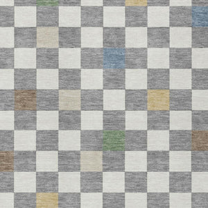 8 X 10 Gray Beige Geometric Polyester Area Rug Washable Stain Resistant Patio
