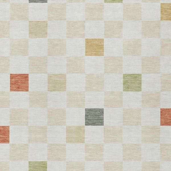 10 X 14 Ivory Beige Geometric Polyester Area Rug Washable Stain Resistant Patio