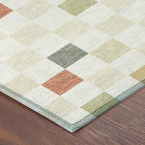 10 X 14 Ivory Beige Geometric Polyester Area Rug Washable Stain Resistant Patio
