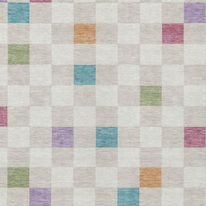 10 X 14 Pearl Ivory Geometric Polyester Area Rug Washable for Patio or Living Room