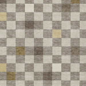 5x8 Taupe Teal Geometric Polyester Area Rug Washable for Patio Porch or Living Room