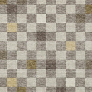 5x8 Taupe Teal Geometric Polyester Area Rug Washable for Patio Porch or Living Room