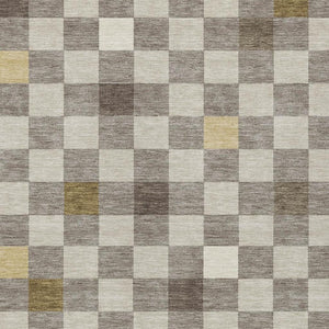 9 Ft Taupe Teal Geometric Polyester Area Rug Stain Resistant for Patio or Living Room