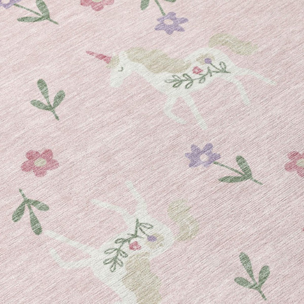 8 Foot Round Floral Polyester Area Rug for Patio Porch Family Room or Mudroom