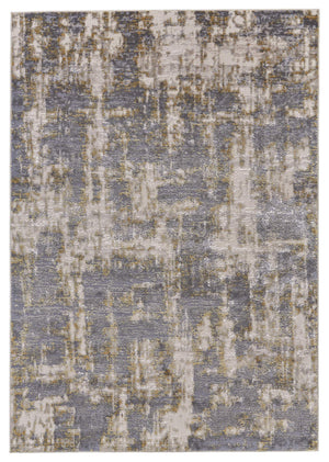 Feizy Rugs Waldor Abstract Area Rug Turkish Woven High Low Pile Gold Ivory Gray Living Room 7353969FGLDSTEF00