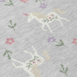 8 Foot Round Floral Polyester Area Rug Stain Resistant Indoor Outdoor Silver Ivory