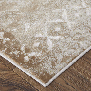 Feizy Rugs Waldor Watercolor Abstract Area Rug Turkish High-Low Pile Warm Neutral Living Room 73539NCFIVYGLDF00