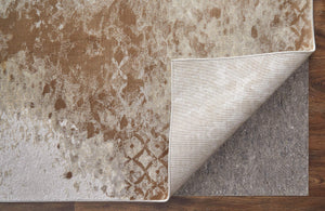 Feizy Rugs Waldor Watercolor Abstract Area Rug Turkish High-Low Pile Warm Neutral Living Room 73539NCFIVYGLDF00