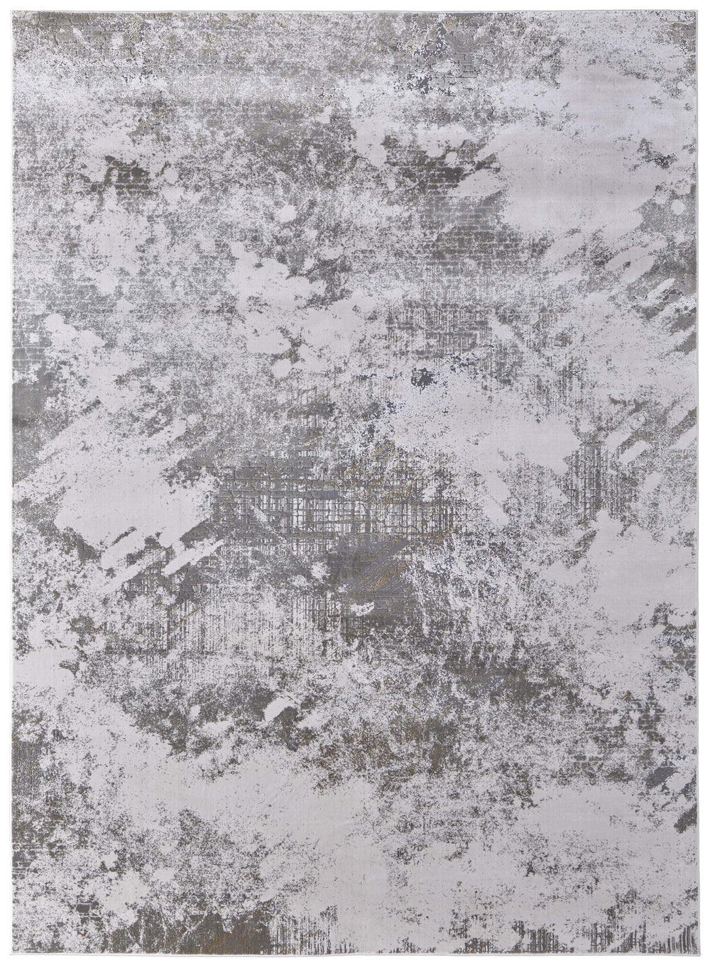 Feizy Rugs Waldor Abstract High-Low Pile Area Rug Turkish Woven Neutral Tones for Living Rooms 73539NDFIVYGRYF00