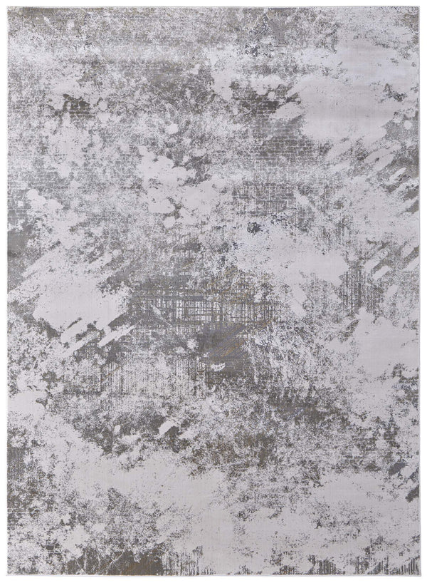 Feizy Rugs Waldor Abstract High-Low Pile Area Rug Turkish Woven Neutral Tones for Living Rooms 73539NDFIVYGRYF00