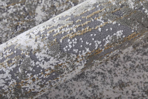Feizy Rugs Waldor Abstract High-Low Pile Area Rug Turkish Woven Neutral Tones for Living Rooms 73539NDFIVYGRYF00