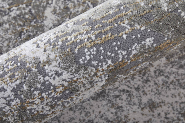Feizy Rugs Waldor Abstract High-Low Pile Area Rug Turkish Woven Neutral Tones for Living Rooms 73539NDFIVYGRYF00