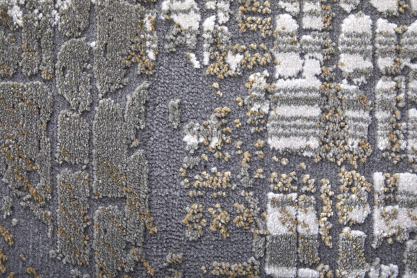 Feizy Rugs Waldor Abstract High-Low Pile Area Rug Turkish Woven Neutral Tones for Living Rooms 73539NDFIVYGRYF00
