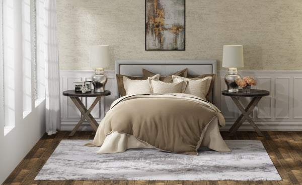 Feizy Rugs Waldor Abstract High-Low Pile Area Rug Turkish Woven Neutral Tones for Living Rooms 73539NDFIVYGRYF00