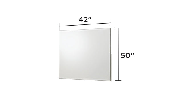 English Elm Olivia Sleek Contemporary Wood Mirror in White Semi-Gloss Finish — Large Reflective Accent for Bedrooms G150108651