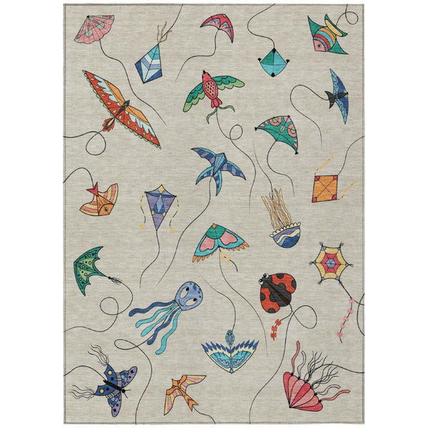 HomeRoots 9 X 12 Beige Orange Geometric Polyester Washable Area Rug for Patio and Living Room 735447