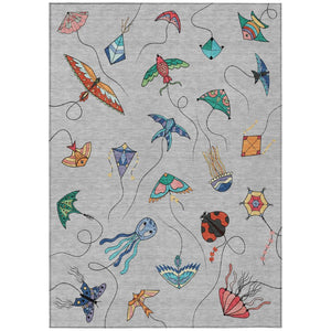 HomeRoots 8 Ft X 10 Ft Geometric Polyester Area Rug Washable Stain Resistant Patio Decor 735452