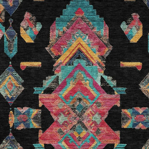 5x8 Tribal Patterned Polyester Area Rug Stain Resistant for Indoor Outdoor Use