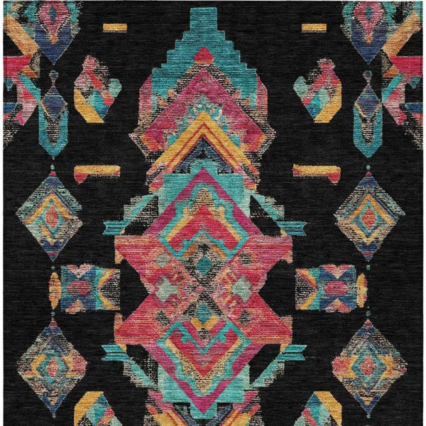 5x8 Tribal Patterned Polyester Area Rug Stain Resistant for Indoor Outdoor Use