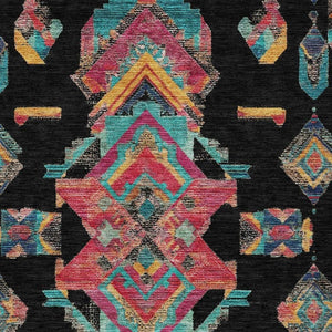 8 X 10 Tribal Geometric Polyester Area Rug Stain Resistant for Patio or Living Room
