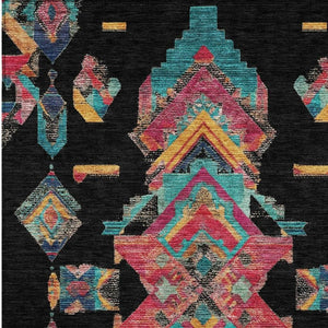8 X 10 Tribal Geometric Polyester Area Rug Stain Resistant for Patio or Living Room