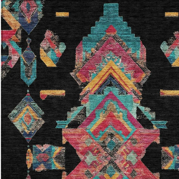 8 X 10 Tribal Geometric Polyester Area Rug Stain Resistant for Patio or Living Room