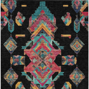 8 X 10 Tribal Geometric Polyester Area Rug Stain Resistant for Patio or Living Room