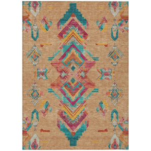 HomeRoots 9 X 12 Tribal Polyester Indoor Outdoor Rug Washable Stain Resistant Patio Accent 735494