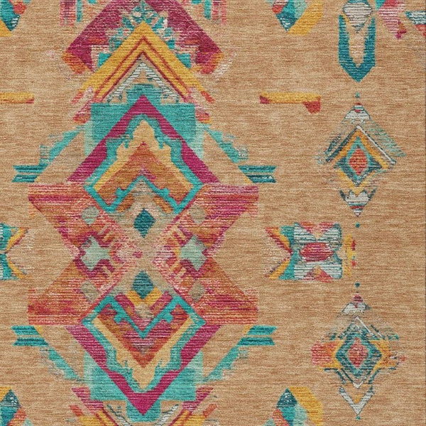 9 X 12 Tribal Polyester Indoor Outdoor Rug Washable Stain Resistant Patio Accent