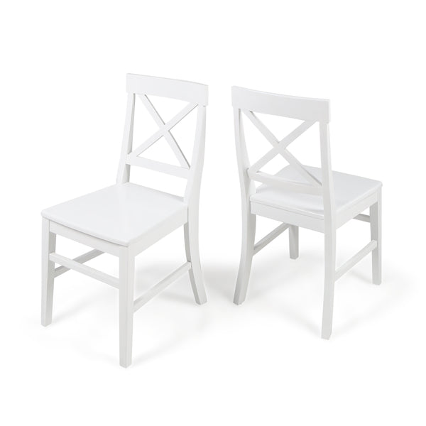 English Elm Christopher Knight Home® - Roshan Farmhouse Acacia Wood Dining Chairs Set Of 2 – Rustic White Comfort For Your Dining Space 62888.00WHI