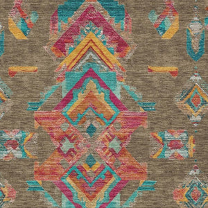 5x8 Tribal Patterned Polyester Area Rug Stain Resistant for Patio Porch or Living Room