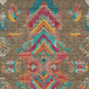 5x8 Tribal Patterned Polyester Area Rug Stain Resistant for Patio Porch or Living Room