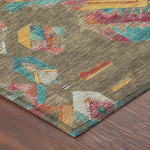 5x8 Tribal Patterned Polyester Area Rug Stain Resistant for Patio Porch or Living Room