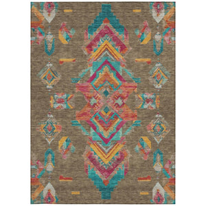 8 X 10 Tribal Polyester Area Rug Stain Resistant for Indoor Outdoor Living Spaces