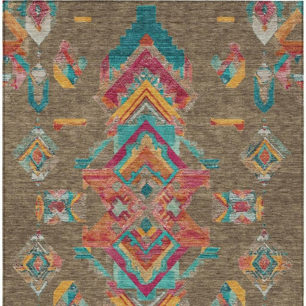 8 X 10 Tribal Polyester Area Rug Stain Resistant for Indoor Outdoor Living Spaces
