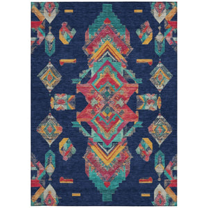 10 X 14 Tribal Polyester Indoor Outdoor Rug Washable Stain Resistant Patio Accent