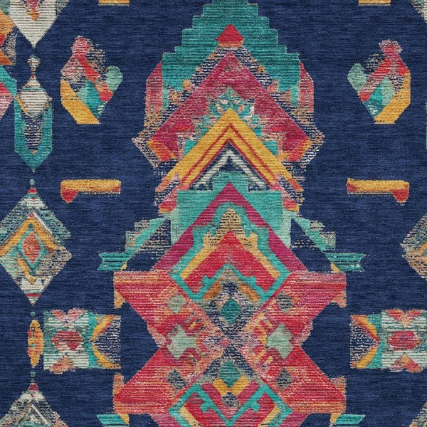 10 X 14 Tribal Polyester Indoor Outdoor Rug Washable Stain Resistant Patio Accent