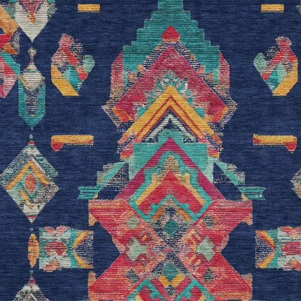 10 X 14 Tribal Polyester Indoor Outdoor Rug Washable Stain Resistant Patio Accent