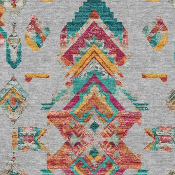 9 X 12 Tribal Polyester Area Rug Washable Stain Resistant for Indoor Outdoor Use