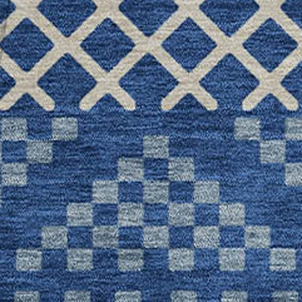 8 Foot Round Striped Polyester Area Rug Washable Indoor Outdoor Navy Copper