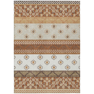 HomeRoots 9 X 12 Striped Polyester Area Rug for Indoor Outdoor Spaces Washable and Stain Resistant 735560