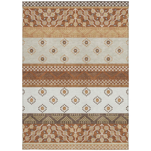 9 X 12 Striped Polyester Area Rug for Indoor Outdoor Spaces Washable and Stain Resistant