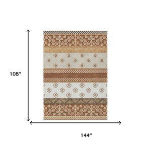 9 X 12 Striped Polyester Area Rug for Indoor Outdoor Spaces Washable and Stain Resistant
