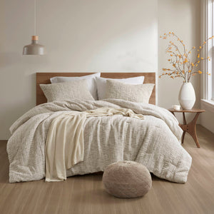 English Elm 3 Pcs King/Cal King Oversized Cotton Matelassé Comforter Set - Luxurious Natural Bedding Ensemble B035P319202