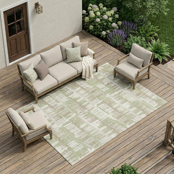 10 Ft X 14 Ft Abstract Polyester Area Rug Washable for Patio Porch or Living Room