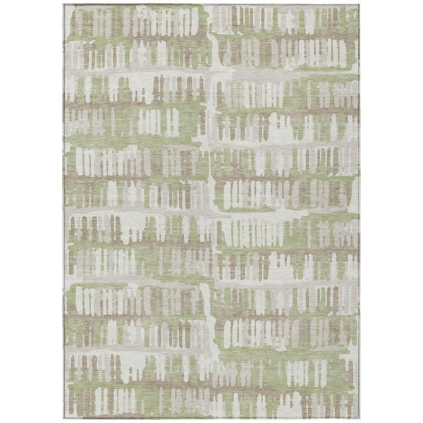 HomeRoots 10 Ft X 14 Ft Abstract Polyester Area Rug Washable for Patio Porch or Living Room 735573