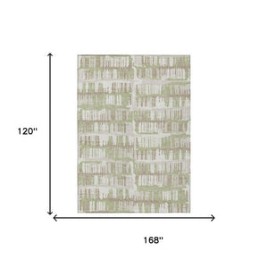 10 Ft X 14 Ft Abstract Polyester Area Rug Washable for Patio Porch or Living Room