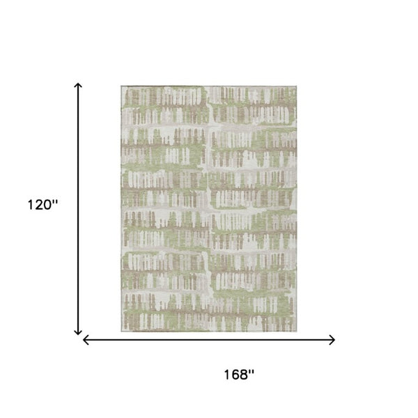 10 Ft X 14 Ft Abstract Polyester Area Rug Washable for Patio Porch or Living Room