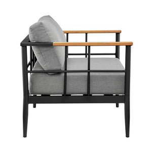 English Elm Harlen Modern Teak & Aluminum Outdoor Chair - Weather-Resistant, Stylish, And Comfortable Seating B2736P354366