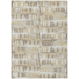 HomeRoots 9 X 12 Beige Taupe Abstract Polyester Area Rug Stain Resistant Indoor Outdoor 735578